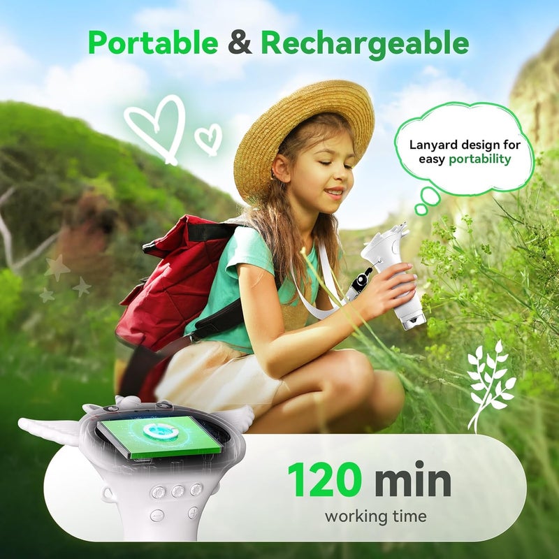 Hideal HP40 IPS Microscope for Kids: [Easy and Fun] 2" Portable Handheld Kids Microscope Miniscope, Pocket Mini Scope Educational Science Kit, Christmas Birthday Gifts for Kids, PC View, Off-White - Image 2